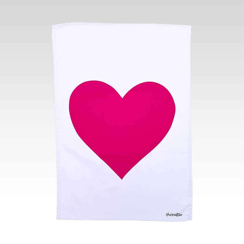 RHICREATIVE: Tea Towel | Pink Heart