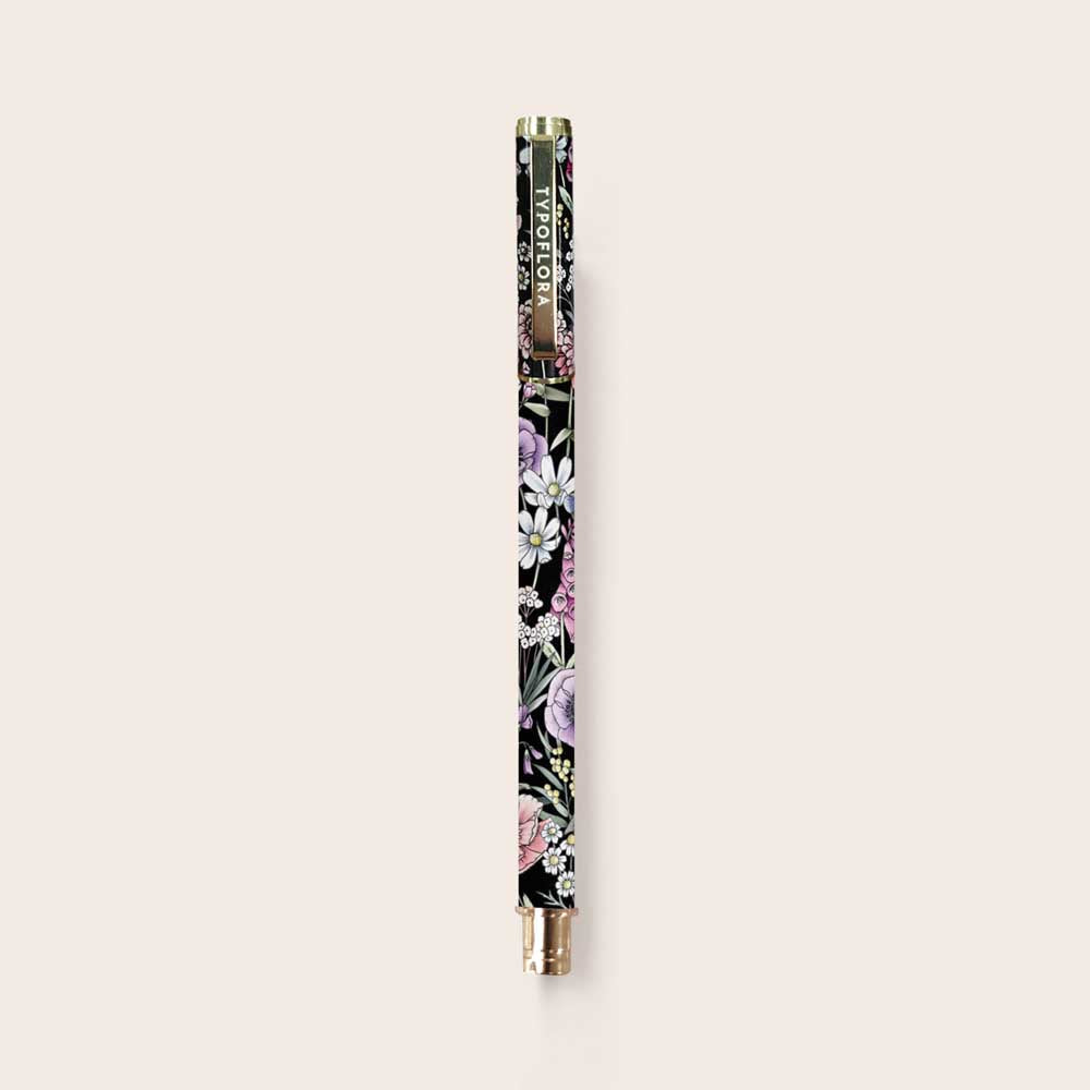 TYPOFLORA: Rollerball Pen | Flower Field In Black