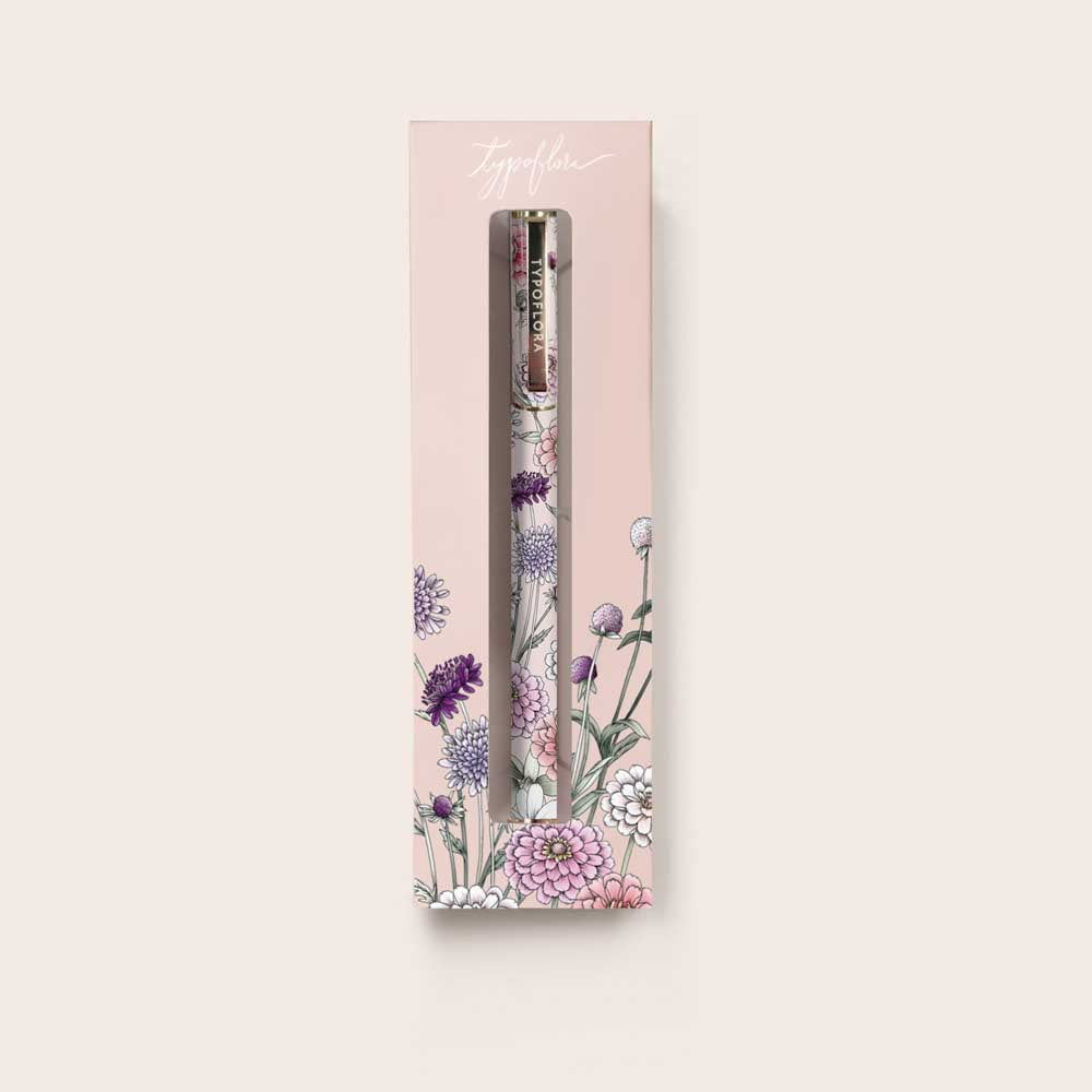 TYPOFLORA: Rollerball Pen | Flower Field In Pink