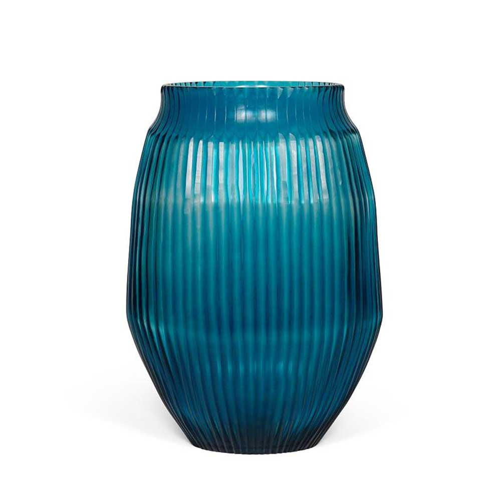 BRIAN TUNKS: Cut Glass Vase Medium | Aegean