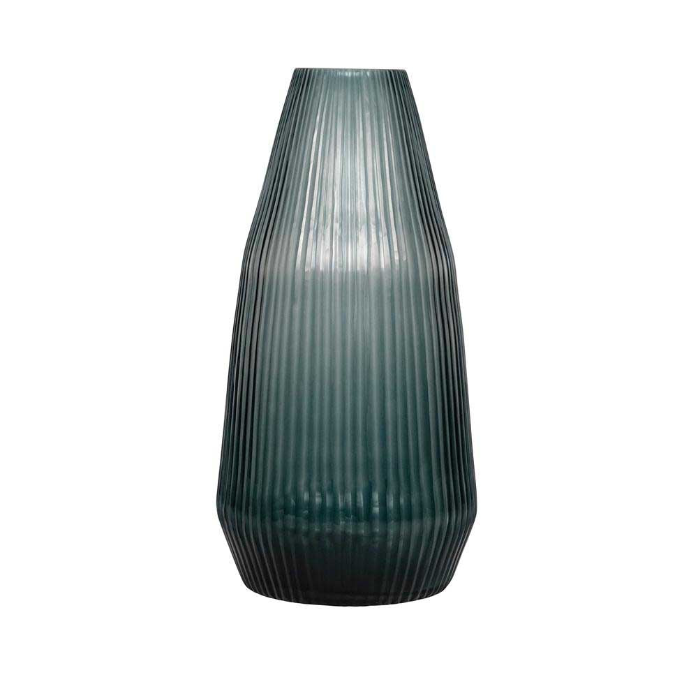 BRIAN TUNKS: Cut Glass Vase Conical Large | Petrol