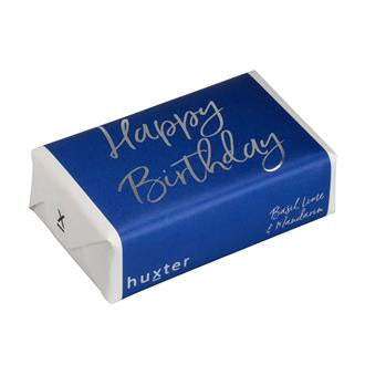 HUXTER: Soap | Happy Birthday - Navy Silver Foil