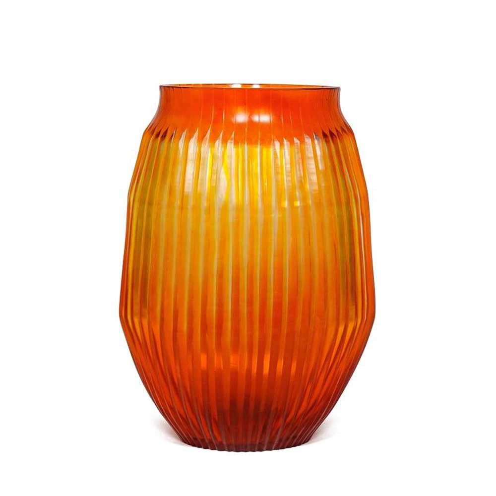 BRIAN TUNKS: Cut Glass Vase Medium | Blood Orange